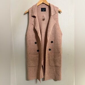 Active USA Sleeveless Cardigan Sweater Vest Pink Women’s Size XL NWT